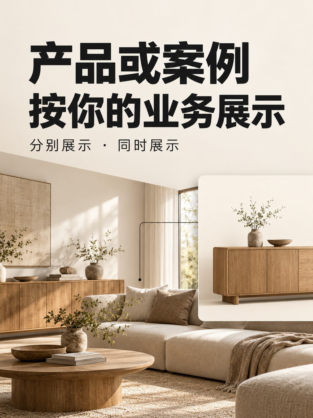 展厅小程序,内容按生意来展示