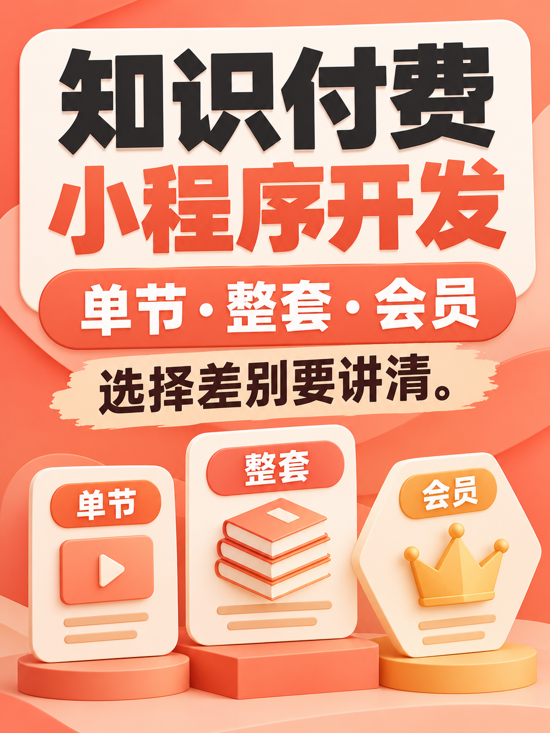 知识付费小程序,单节整套怎么卖