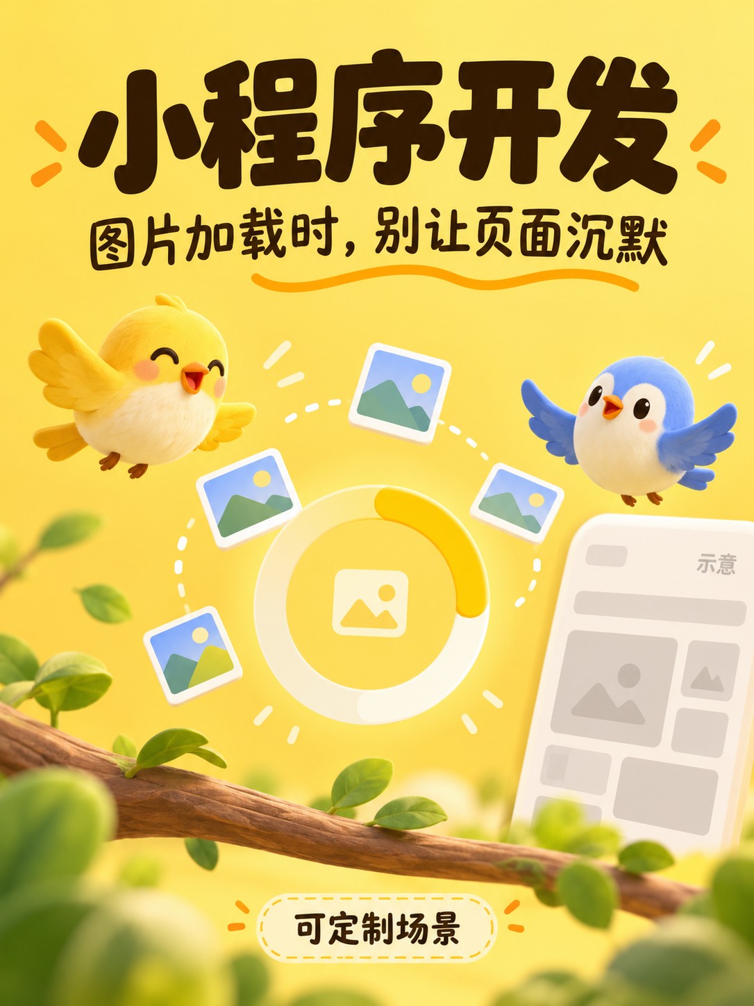 小程序开发,图片没加载别留白