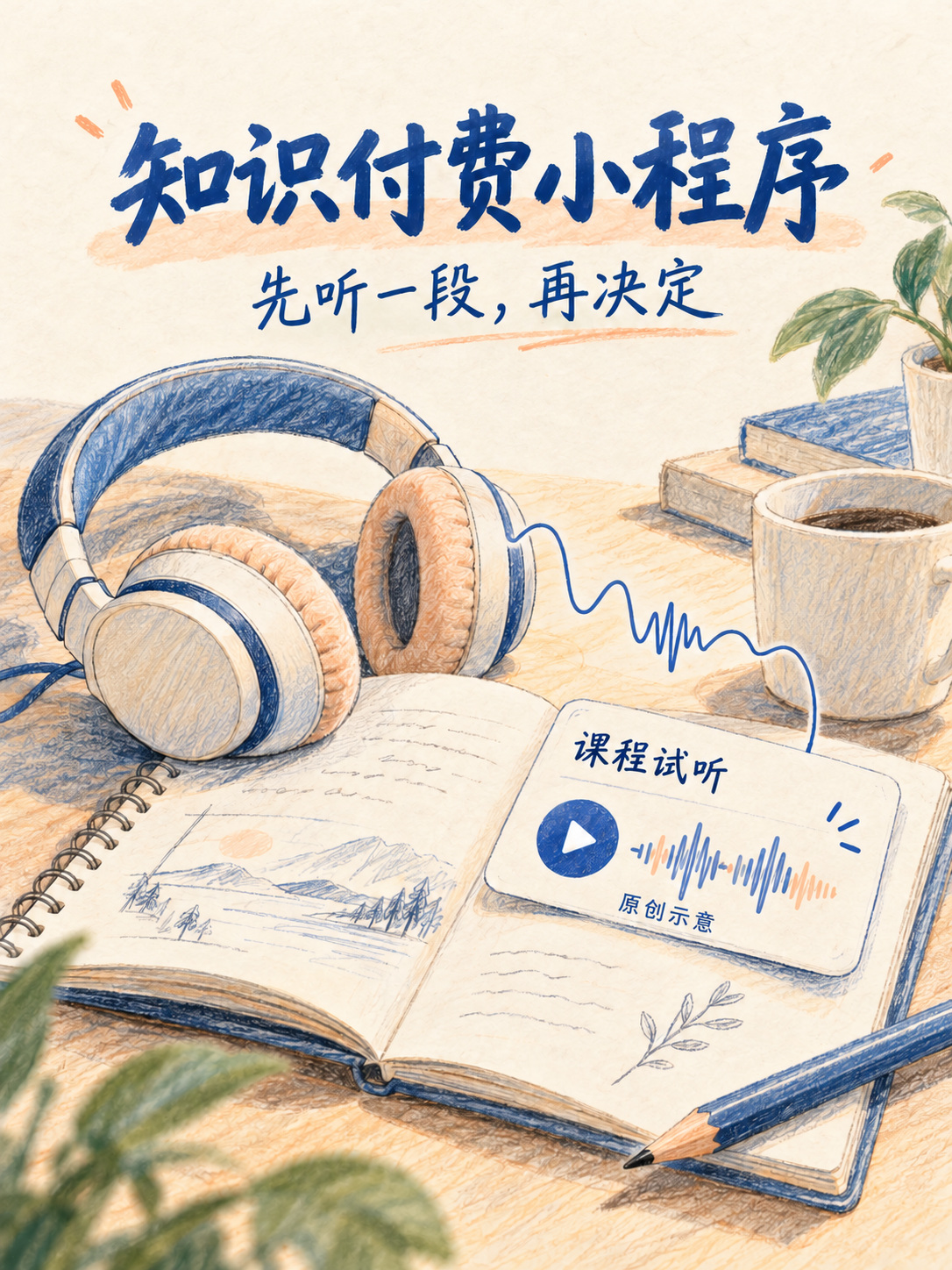 知识付费小程序里，试听放什么