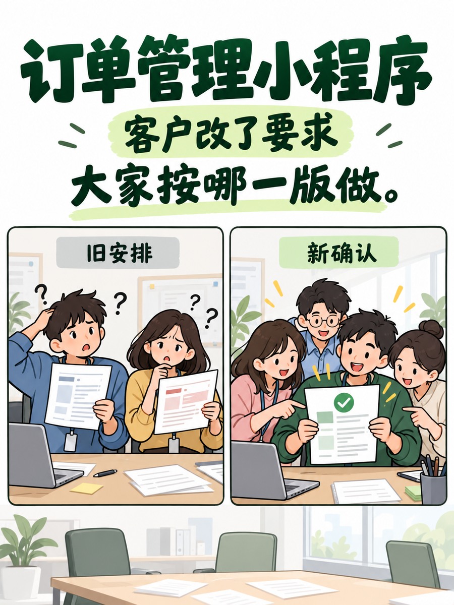 订单管理小程序怎样记住客户的变更