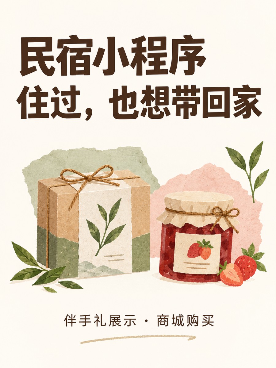 民宿小程序,伴手礼也能一起卖吗