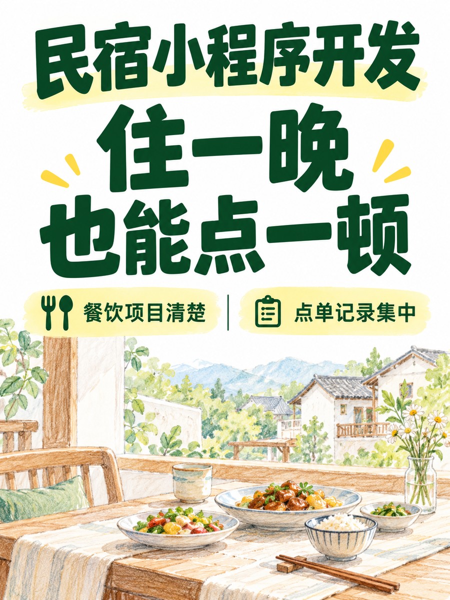 民宿小程序,餐饮点单也能放进来