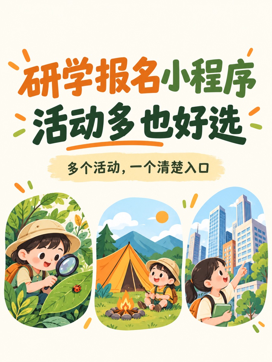 研学报名小程序,活动多怎么摆清楚