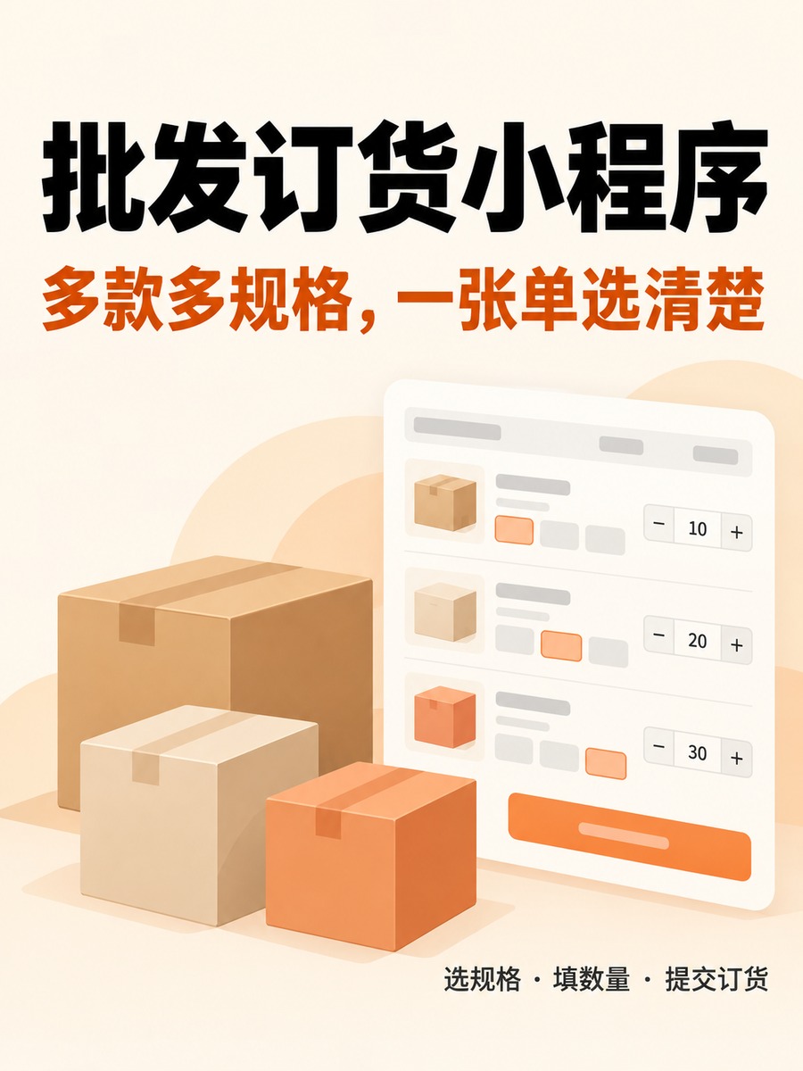 批发订货小程序,多规格怎么一起下单