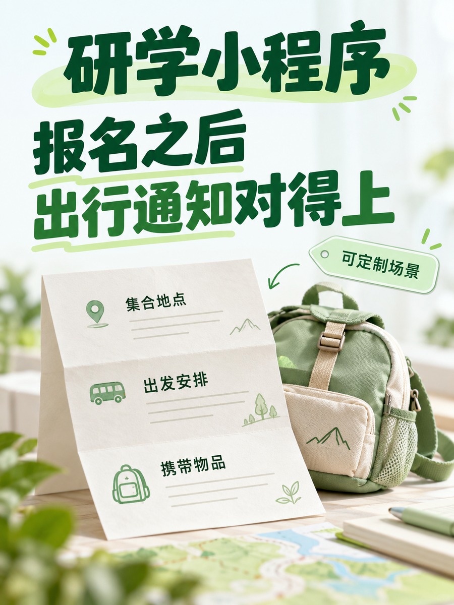 研学小程序,出行通知对应哪场活动