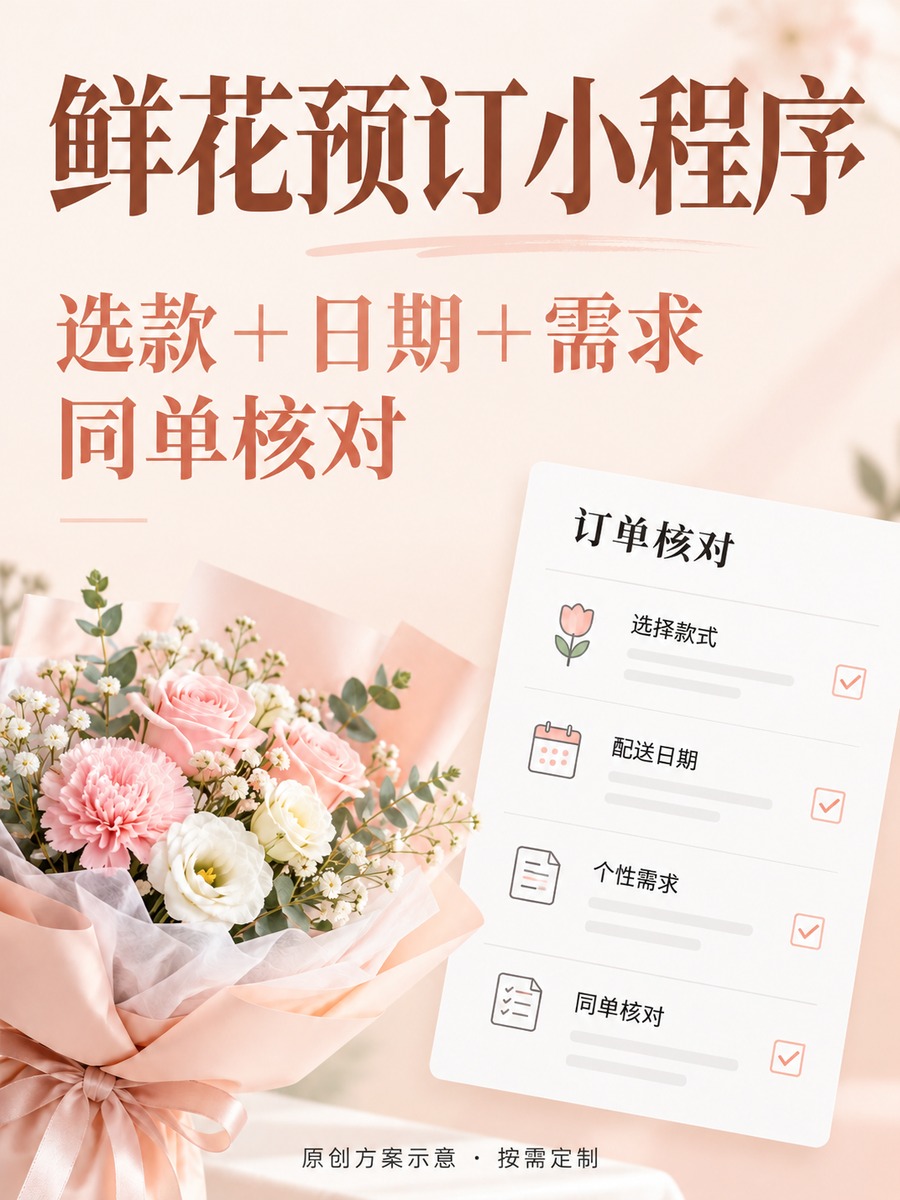 鲜花预订小程序,花束要求别靠一句备注