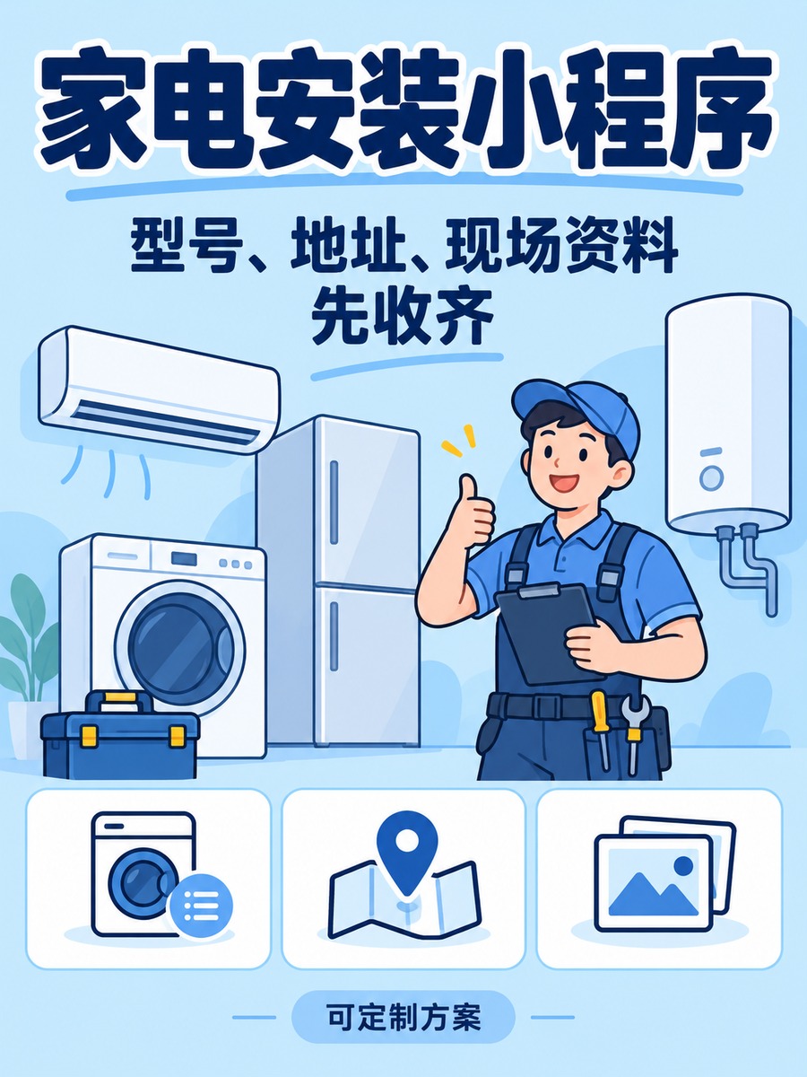 家电安装小程序,安装前现场条件怎么问