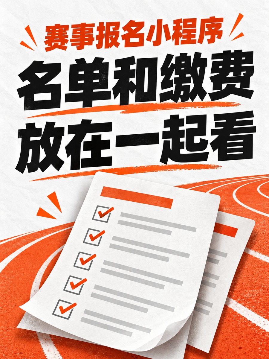 赛事报名小程序,名单和缴费一起看