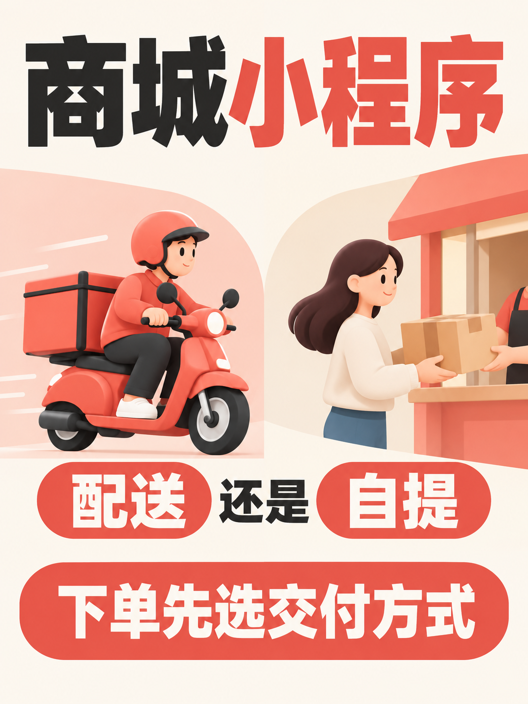 商城小程序,配送自提先选清楚