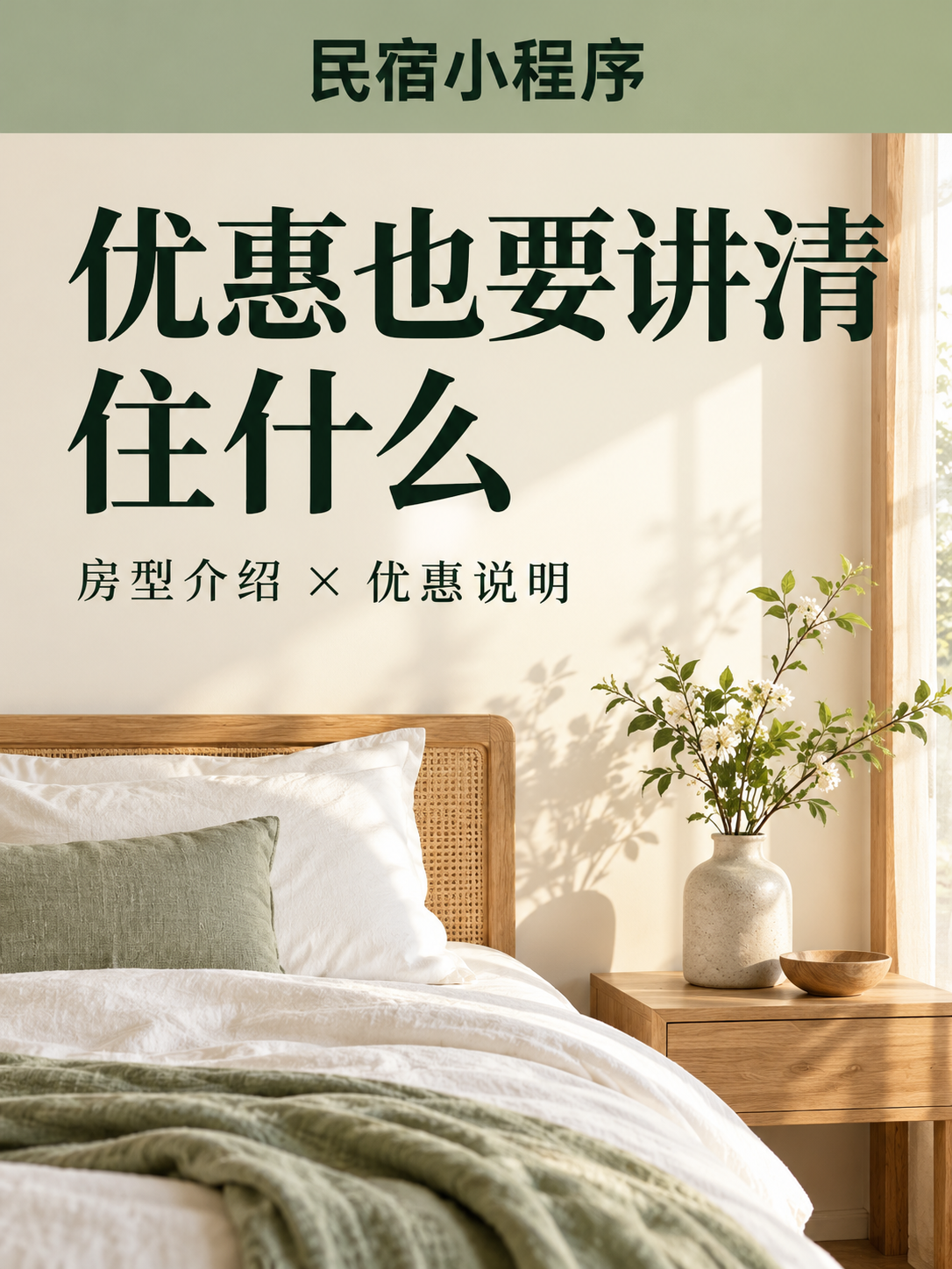 民宿小程序,优惠也要讲清住什么